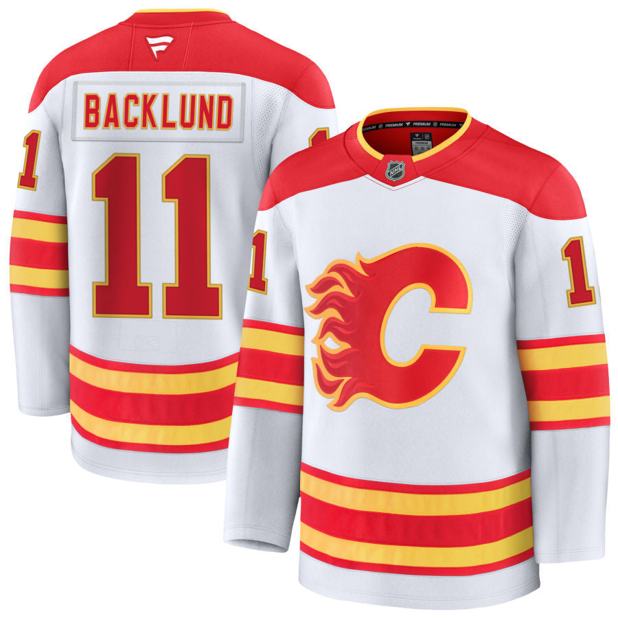 Mikael Backlund Calgary Flames 2025 Away Jersey - White 1 Mikael Backlund Calgary Flames 2025 Away Jersey - White