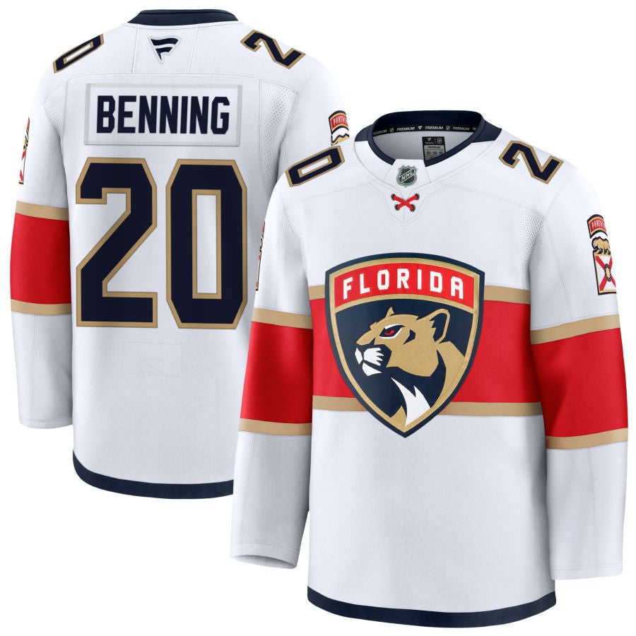 Mike Benning Florida Panthers 2025 Away Jersey - White 1 Mike Benning Florida Panthers 2025 Away Jersey - White