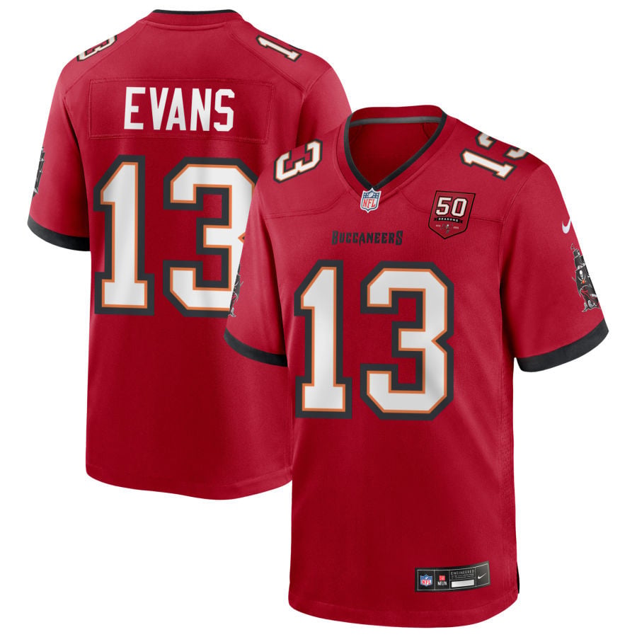 Mike Evans Tampa Bay Buccaneers 2025 50th Season Game Jersey - Red