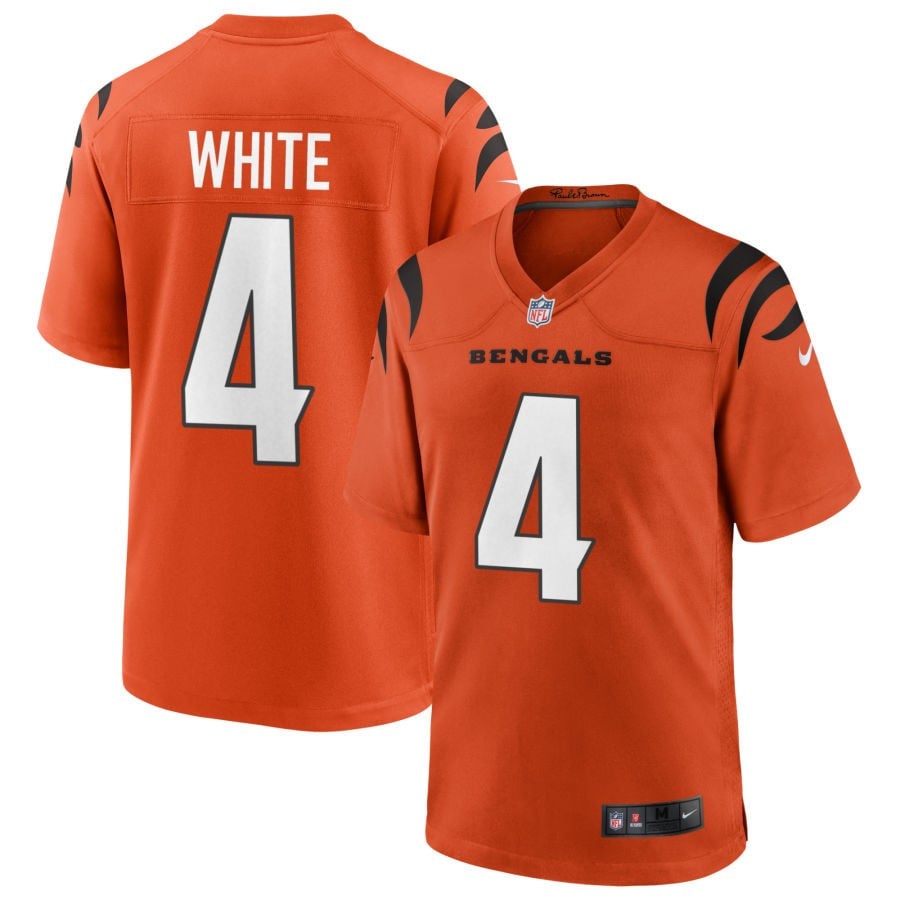 Mike White Cincinnati Bengals 2025 Alternate Game Jersey - Orange
