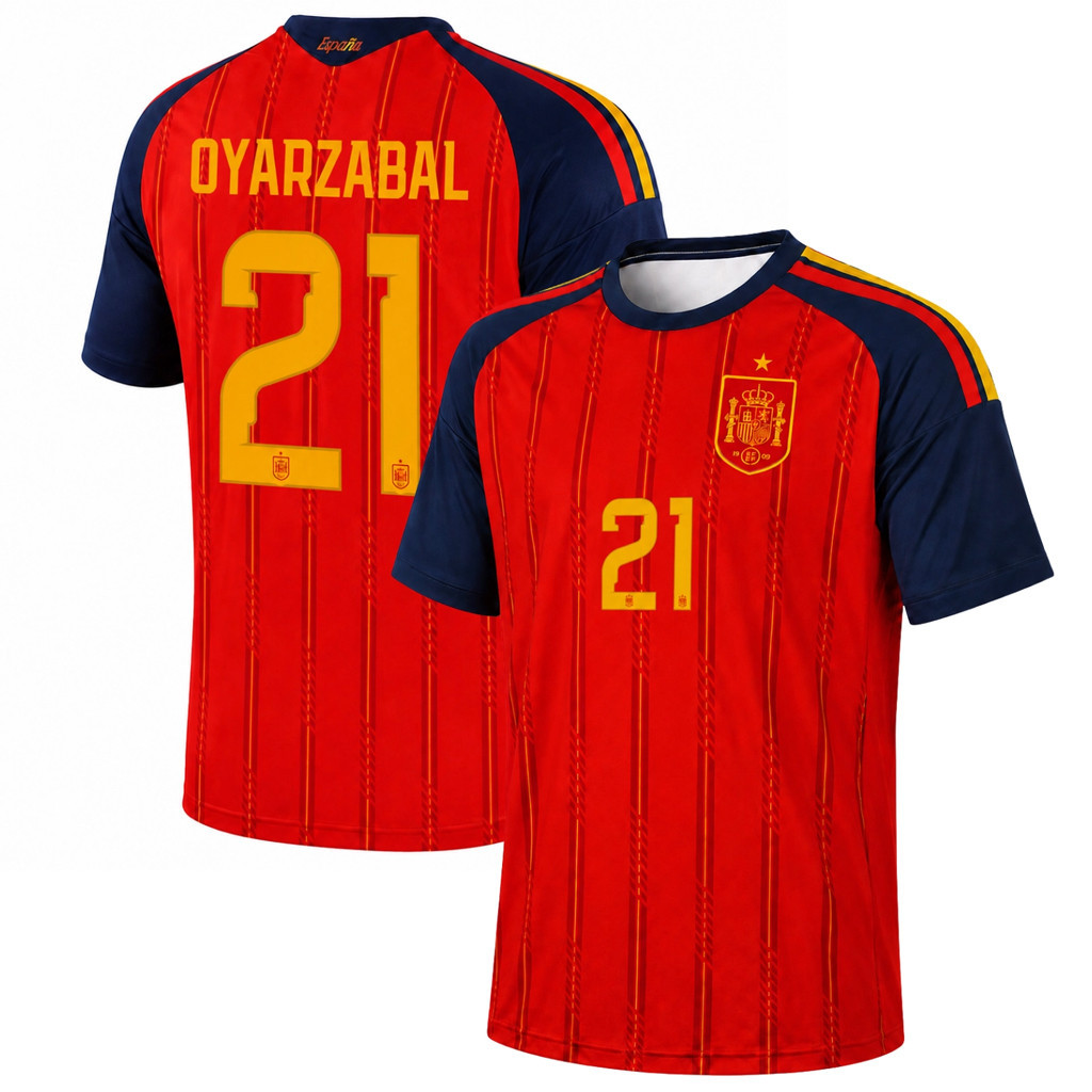 Mikel Oyarzabal #21 Spain Home Jersey Spain World Cup 2026 Merch FIFA Gifts For Football Fans