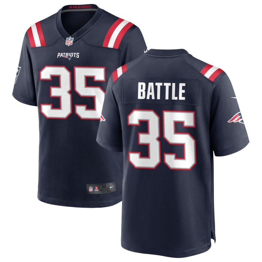Miles Battle New England Patriots 2025 Game Jersey - Navy