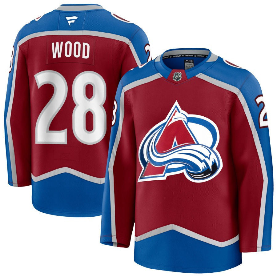 Miles Wood Colorado Avalanche 2025 Burgundy Home Premium Jersey 1 Miles Wood Colorado Avalanche 2025 Burgundy Home Premium Jersey
