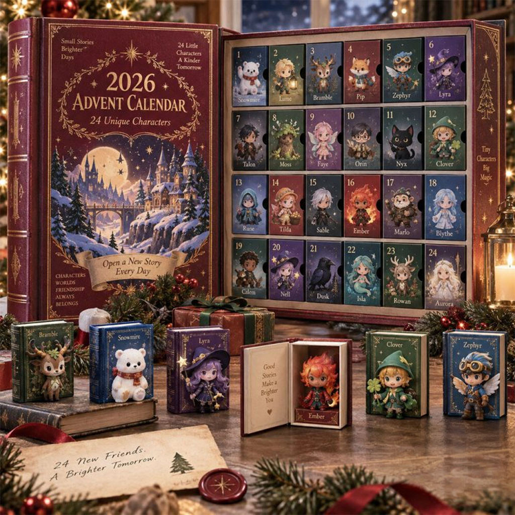Mini Book Advent Calendar 2026 24 Little Characters Christmas Tree Ornaments Cute Gifts Ideas
