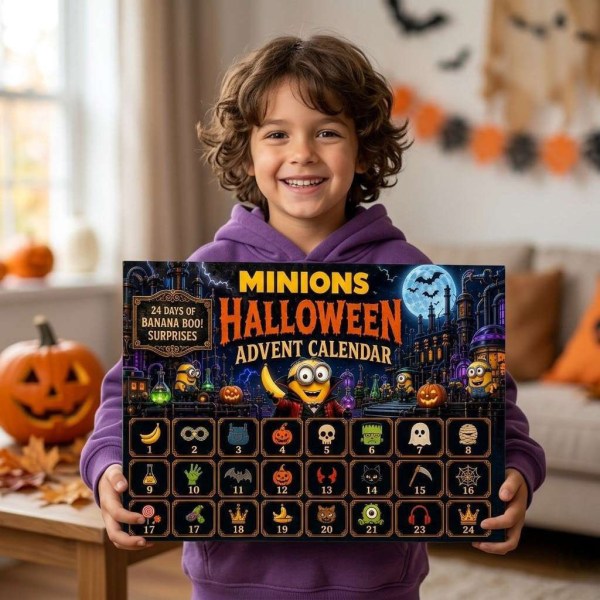 Minion Halloween Advent Calendar 2026 24 Day Of Banana Boo Surprises Countdown Box Son Gifts - Image 2