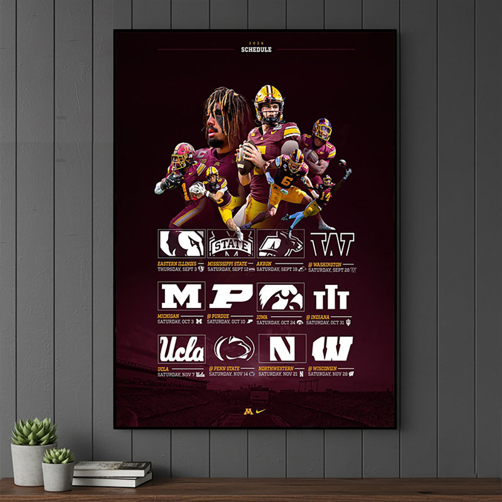 Minnesota Golden Gophers Football 2026 Regular Season Schedule Poster Gophers Merch Fan Gifts