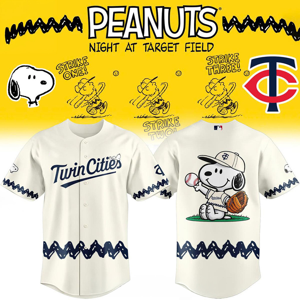 Minnesota Twins Peanuts Night X Connect City Night Game Baseball Jersey Gifts For Fans