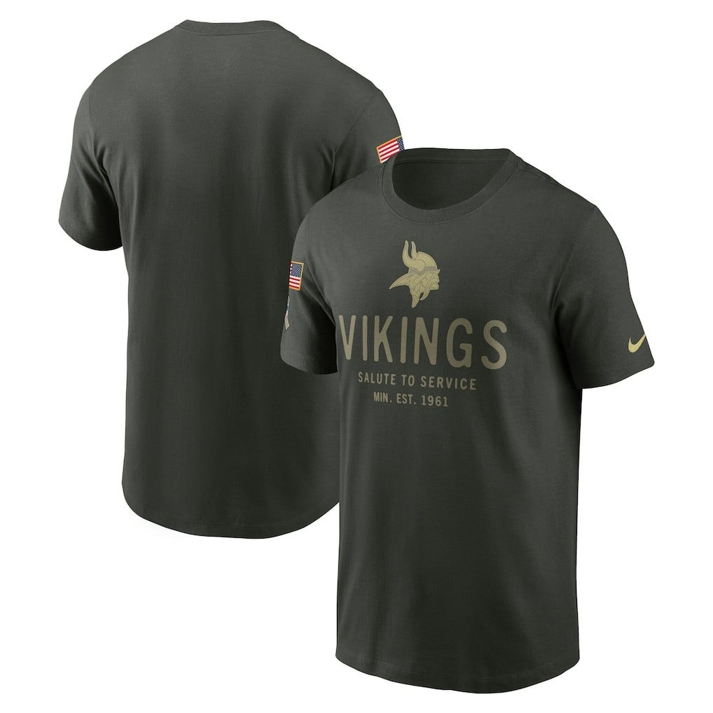 Minnesota Vikings 2025 Salute to Service Sideline Primary Edge Dri-FIT T-Shirt - Forest Green