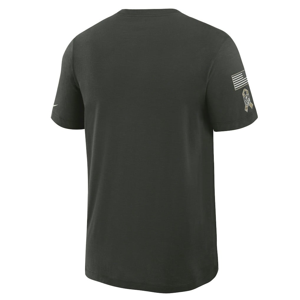 Minnesota Vikings 2025 Salute to Service Sideline Slub Dri-FIT T-Shirt - Dark Green - Image 3