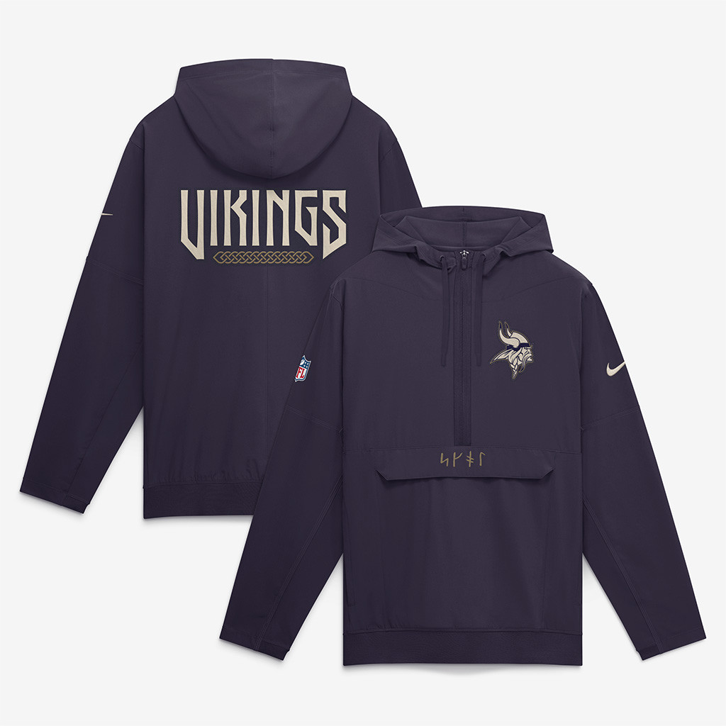 Minnesota Vikings Jacket NFL Rivalries Merch Purple Half-Zip Jacket 2026 Cool Football Gifts