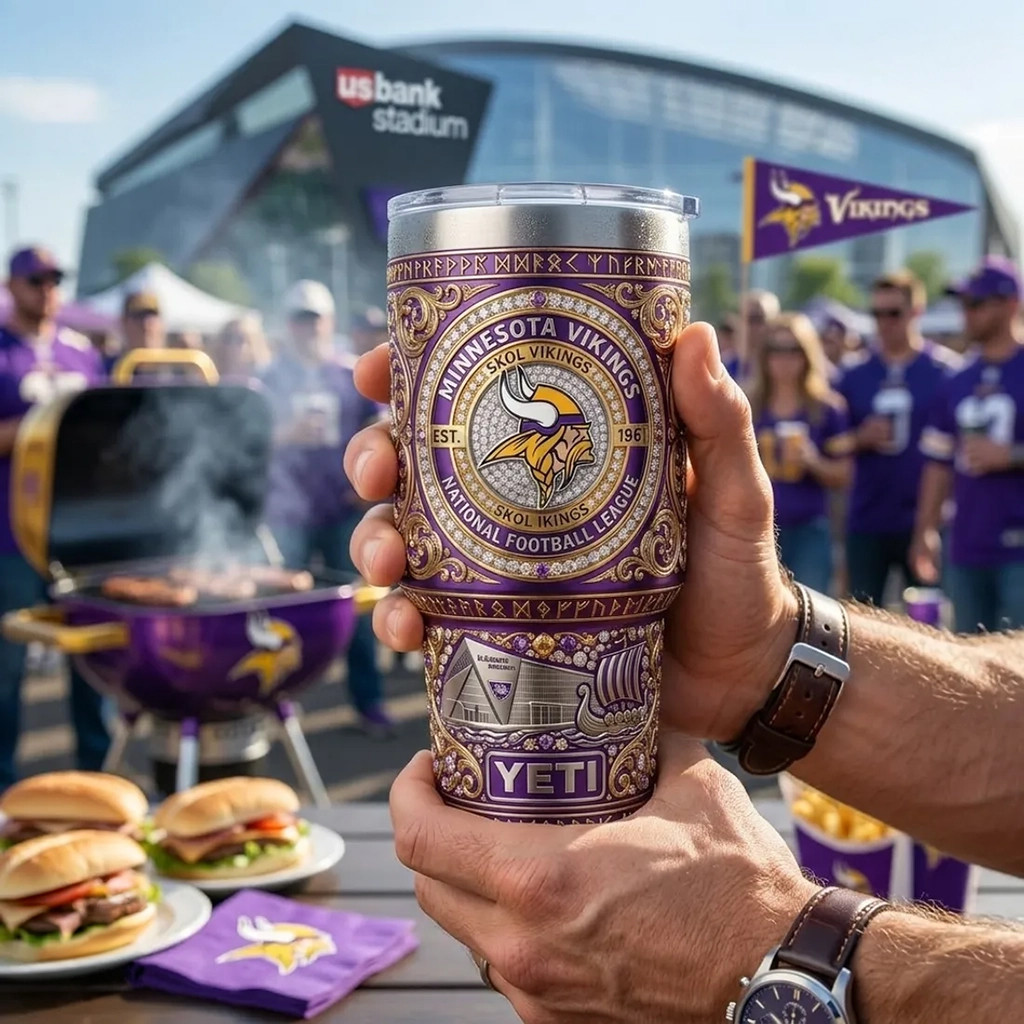 Minnesota Vikings Luxury 40oz Stanley Tumbler Minnesota Vikings Merch Present For Football Fan
