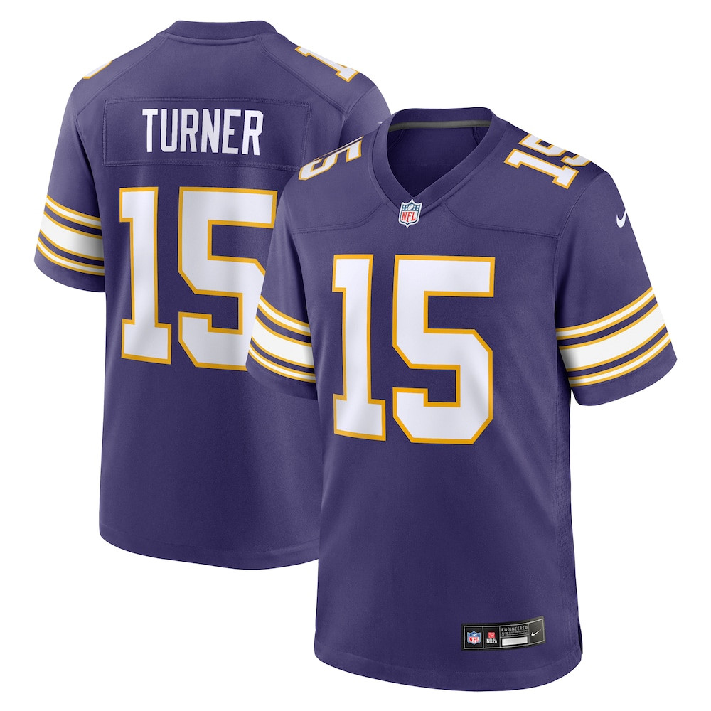 Minnesota Vikings Merch - Men's Dallas Turner Purple Alternate Game Jersey - Christmas Gifts For Football Fans