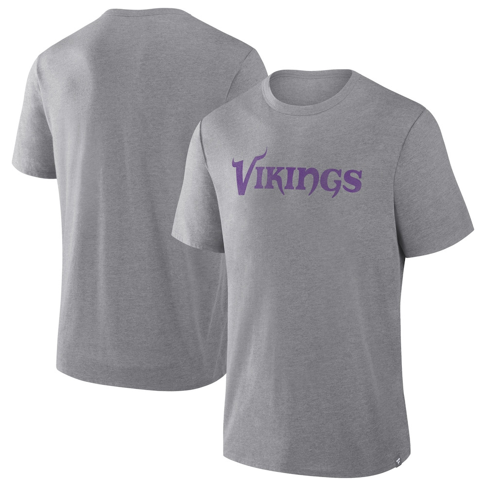 Minnesota Vikings Merch - Men's Fanatics Pass Rush T-Shirt, Heather Gray - Gift For Football Fans