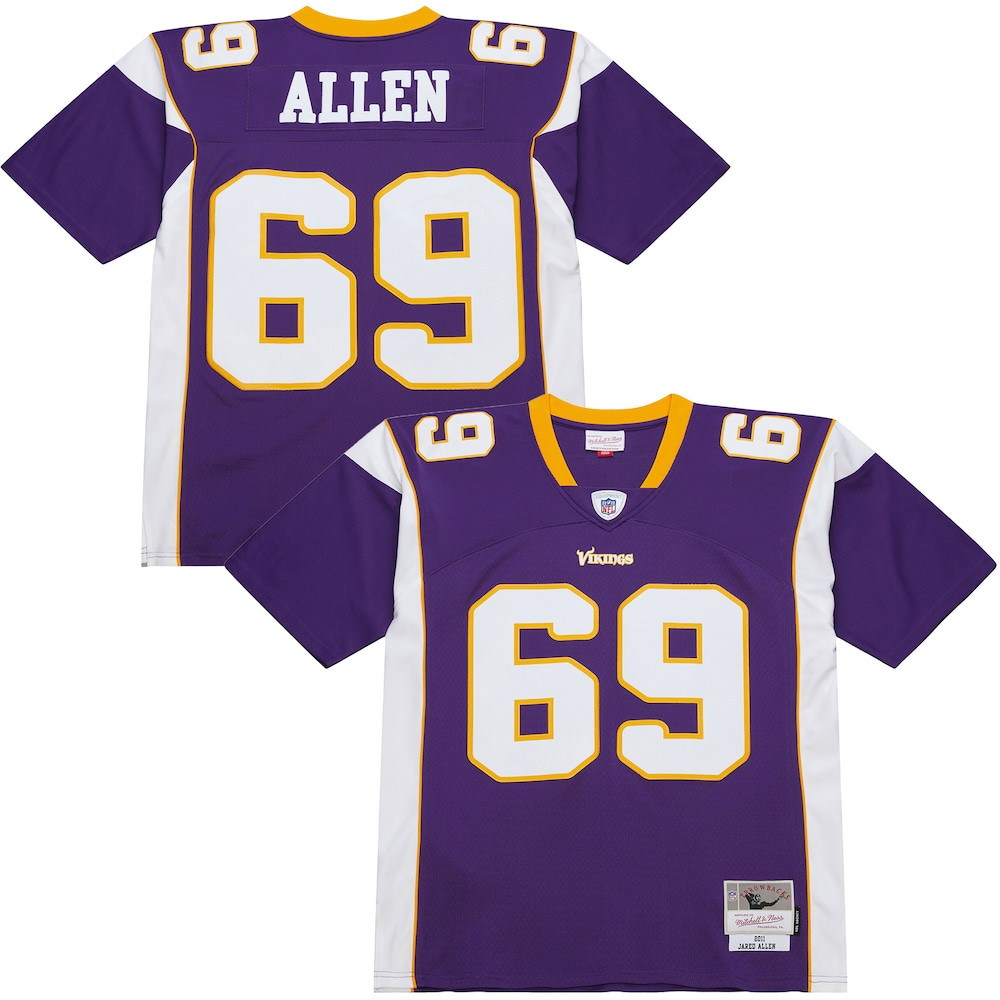 Minnesota Vikings Merch - Men's Jared Allen Purple 2011 Legacy Replica Jersey - Mitchell & Ness - Gift Ideas For Football Lovers