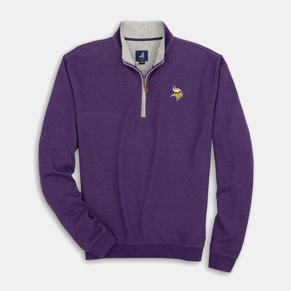 Minnesota Vikings Merch - Men's johnnie-O Purple Sully Quarter-Zip Pullover - Best Gifts For Football Fans