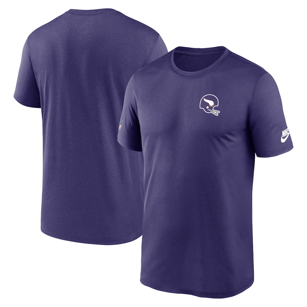 Minnesota Vikings Merch - Men's Purple Alt Legend Small Logo Dri-FIT T-Shirt  - Great Football Gifts