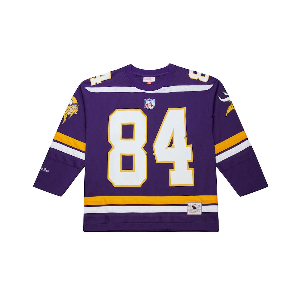 Minnesota Vikings Merch - Men's Randy Moss Purple Maxxed Out Fashion Hockey Jersey - Mitchell & Ness - Best Gift For A Football Lover