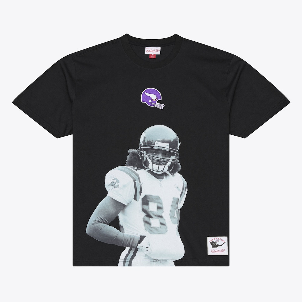 Minnesota Vikings Merch - Men's Randy Moss Retired Solo Player T-Shirt, Black - Mitchell & Ness - Football Gifts For Men