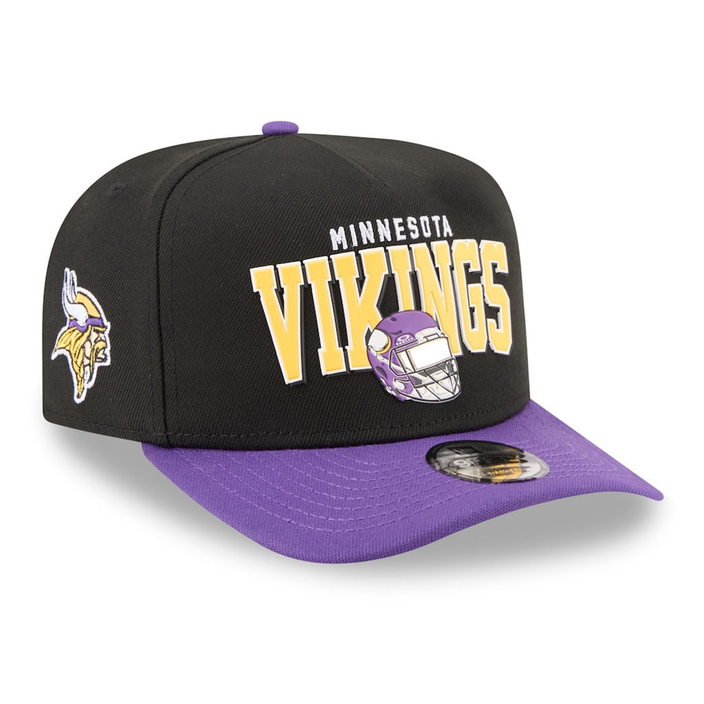 Minnesota Vikings Merch - Men's x Oakley 9FIFTY A-Frame Snapback Hat, Black - New Era - Football Gift Idea