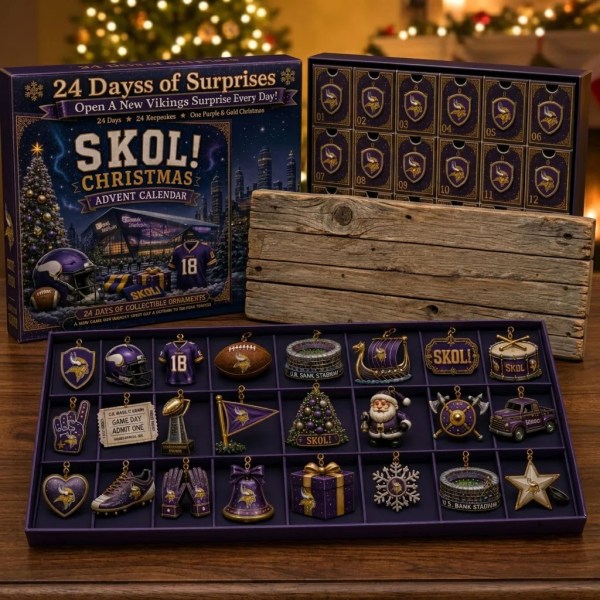 Minnesota Vikings SKOL Christmas Advent Calendar MN Vikings Merch Gift For Football Fans - Image 2
