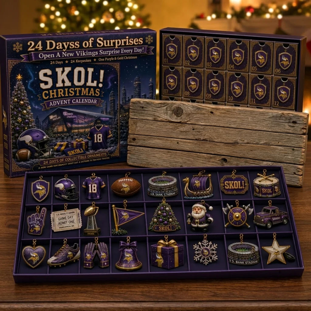 Minnesota Vikings SKOL Christmas Advent Calendar MN Vikings Merch Gift For Football Fans