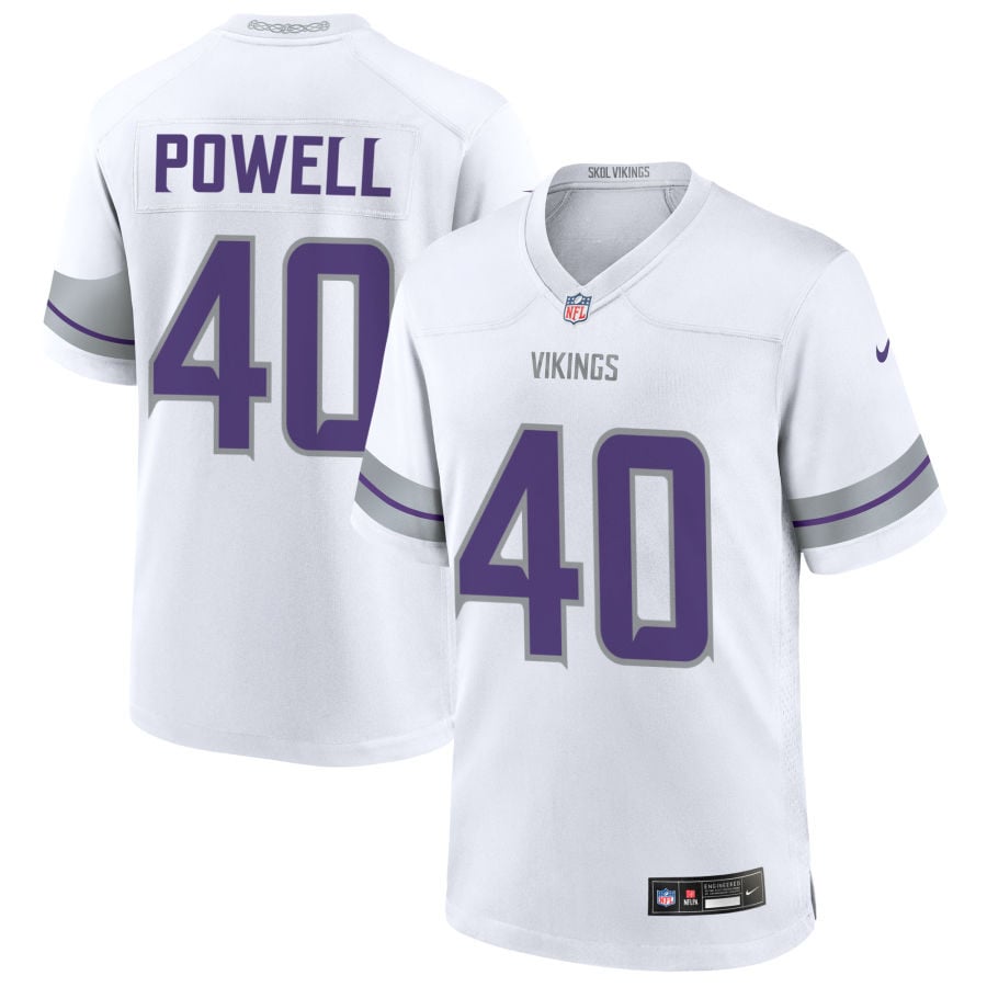 Mishael Powell Minnesota Vikings 2025 Alternate Game Jersey - White