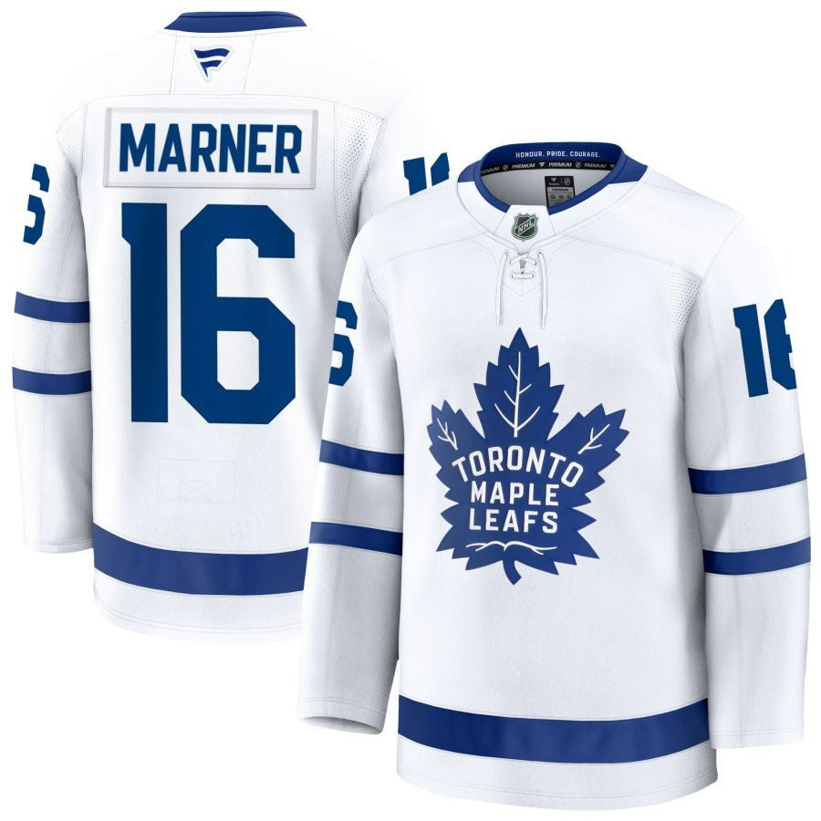 Mitch Marner Toronto Maple Leafs 2025 Away Premium White Jersey 1 Mitch Marner Toronto Maple Leafs 2025 Away Premium White Jersey