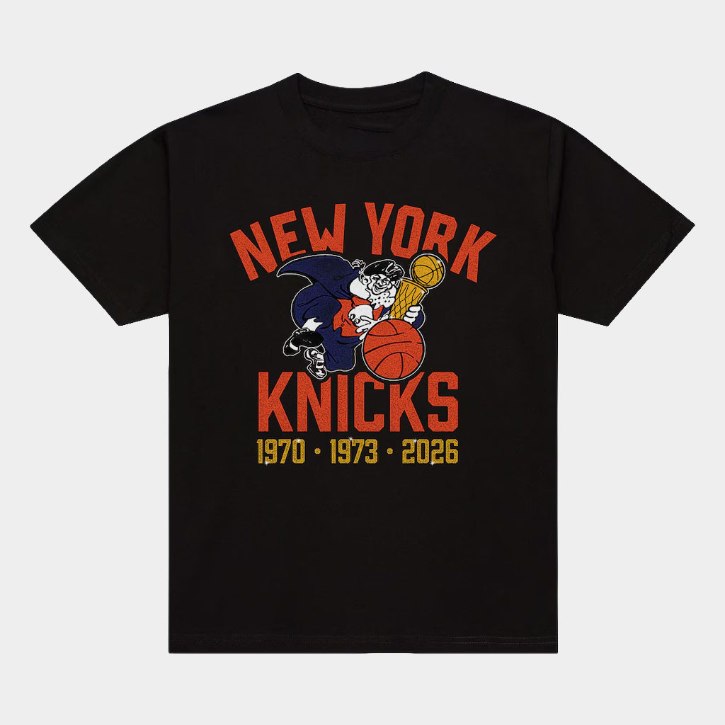 Mitchell And Ness NY Knicks Champions Merch 2026 Knicks 3X Finals Champions Knickerbocker Shirt Black