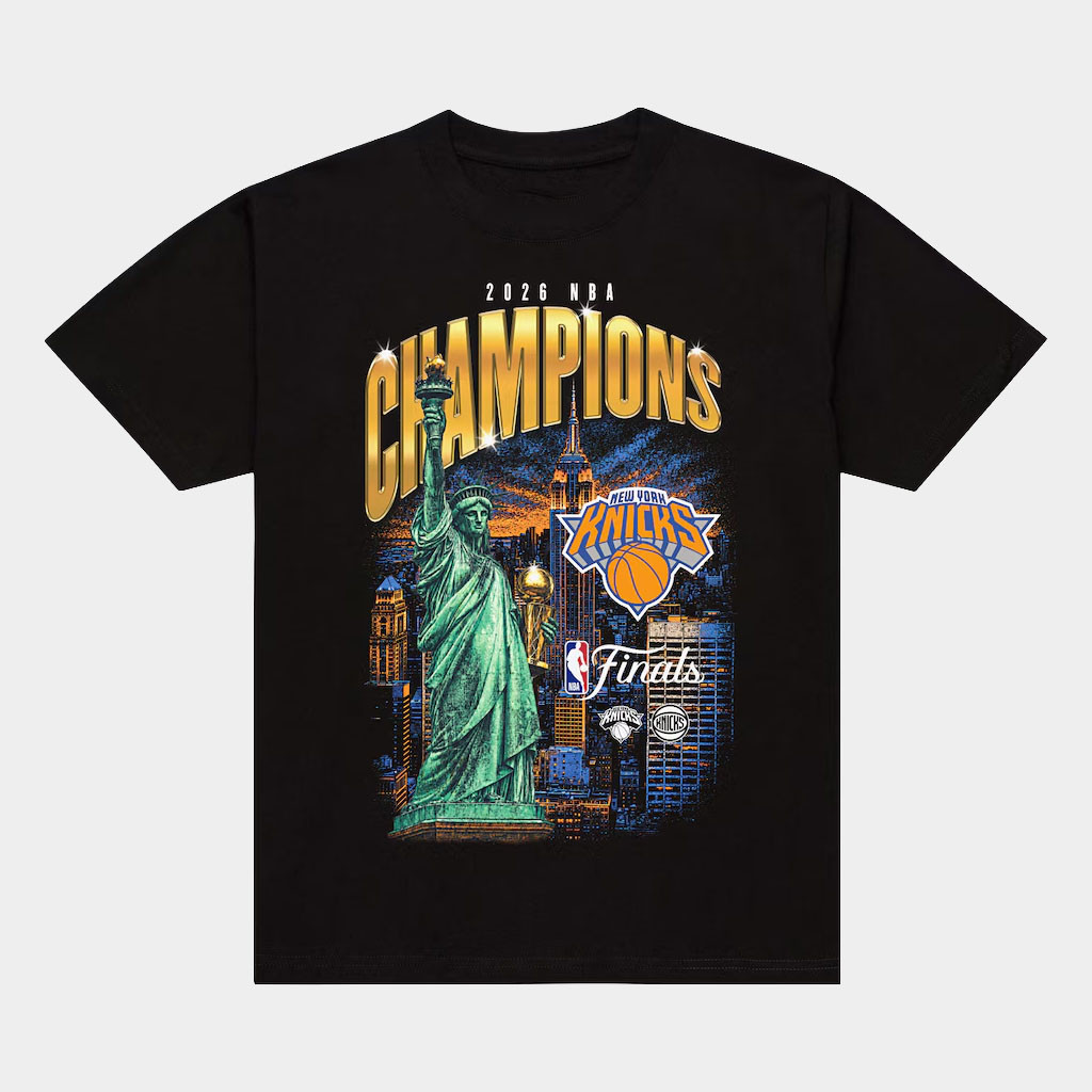 Mitchell And Ness NY Knicks Champions Merch 2026 Knicks Finals Champions City T-Shirt Black