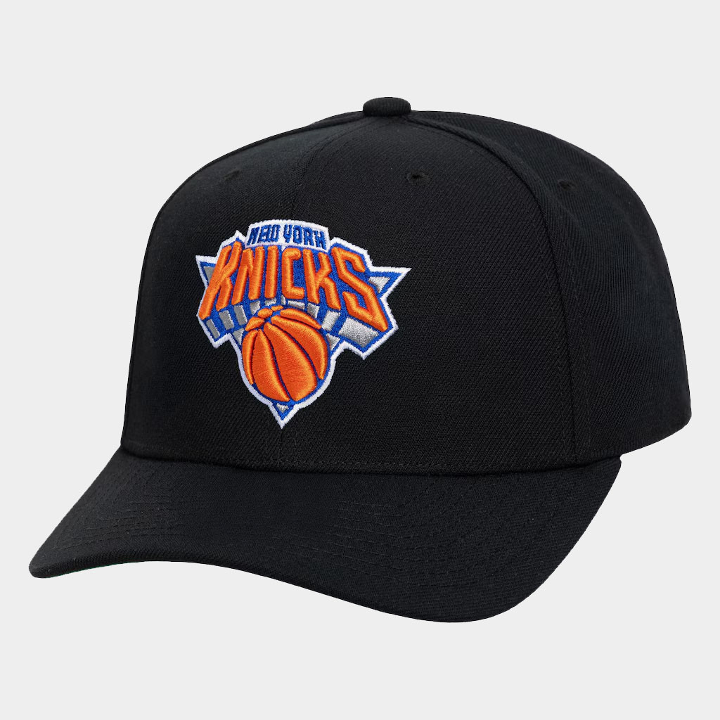 Mitchell And Ness NY Knicks Champions Merch 2026 New York Knicks Black Basic Embroidered Hat