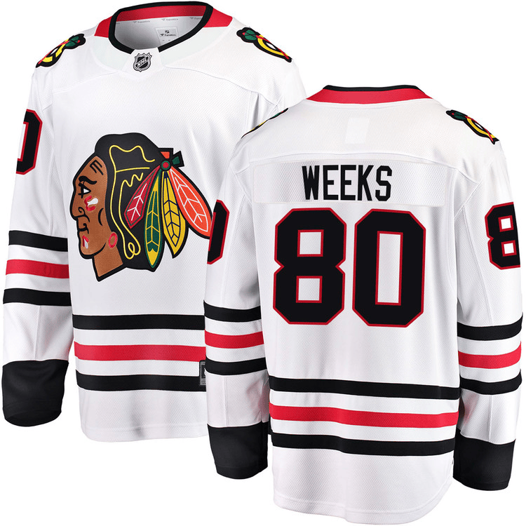 Mitchell Weeks Chicago Blackhawks 2025 Road Breakaway White Jersey