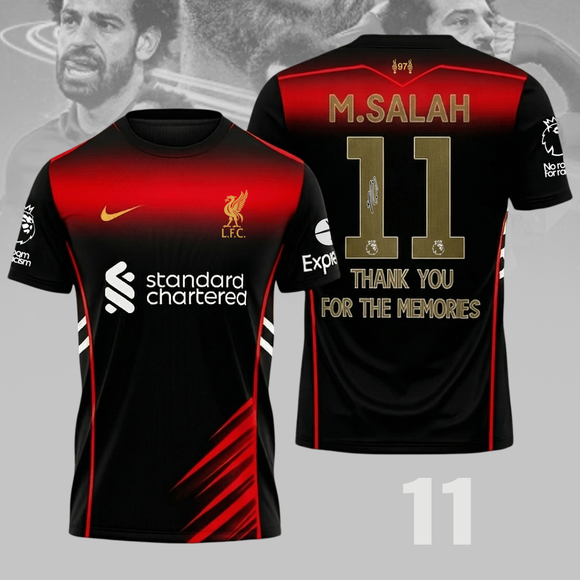 Mohamed Salah 11 Thank You For The Memories Liverpool T-Shirt Mohamed Salah Merch For Fans