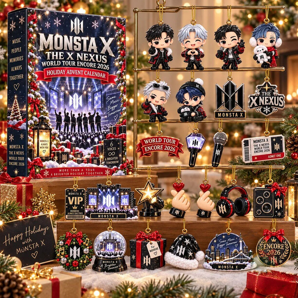 MONSTA X THE X NEXUS World Tour Encore 2026 Advent Calendar 24-Day Christmas Ornaments Decor