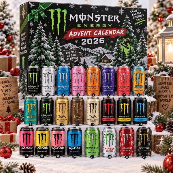 Monster Energy Advent Calendar 2026 Unleash 24 Days Of Energy Christmas Ornaments Gift For Xmas - Image 2