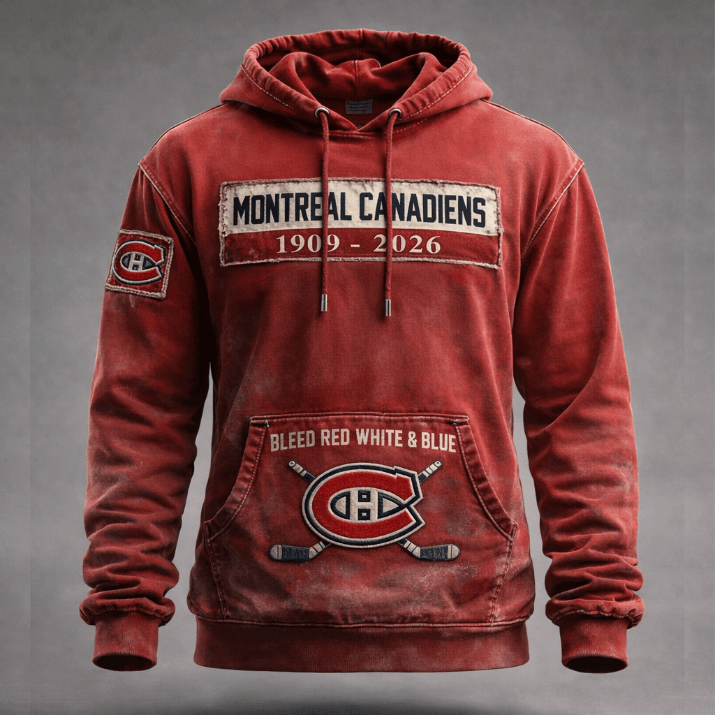 Montreal Canadiens 1909-2026 Hockey Club Hoodie Bleed Red White And Blue Canadiens Merch
