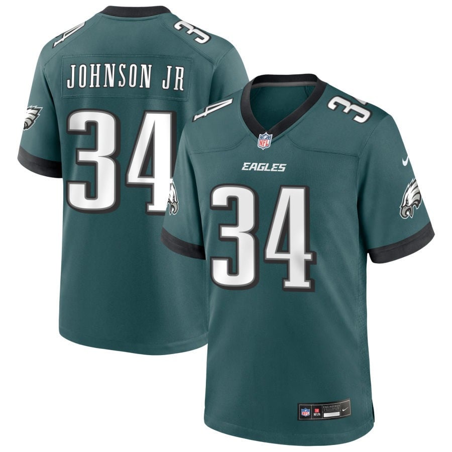 Montrell Johnson Jr Philadelphia Eagles 2025 Game Jersey - Midnight Green
