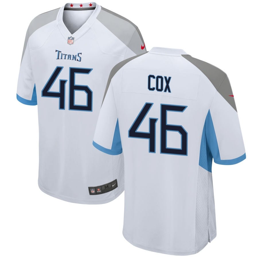 Morgan Cox Tennessee Titans 2025 Game Jersey - White