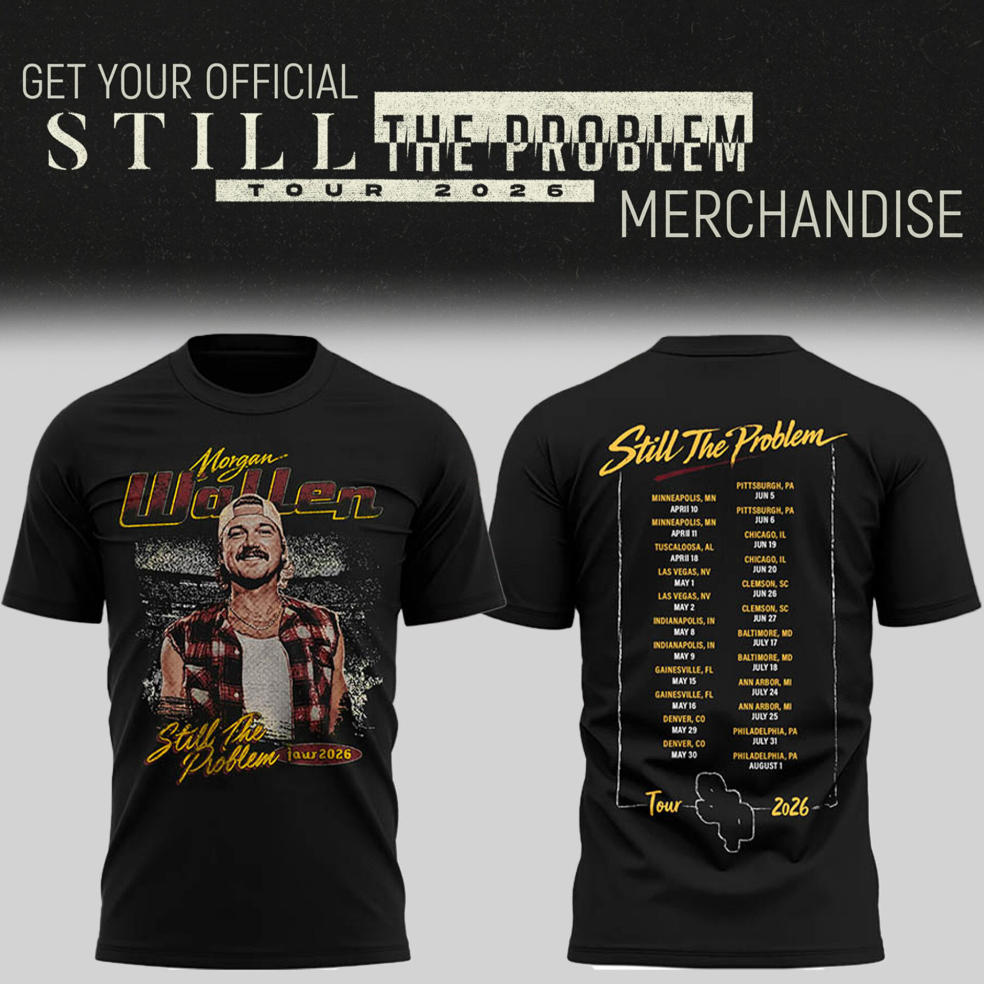Morgan Wallen Merch 2026 MW Still The Problem Tour T-Shirt Morgan Wallen Tour Merch Fan Gifts