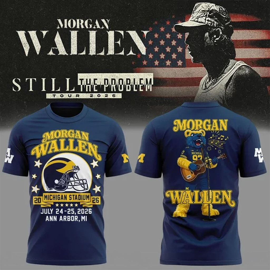 Morgan Wallen X Michigan Wolverines Merch MW Still The Problem Tour 2026 Shirt Music Fan Gift