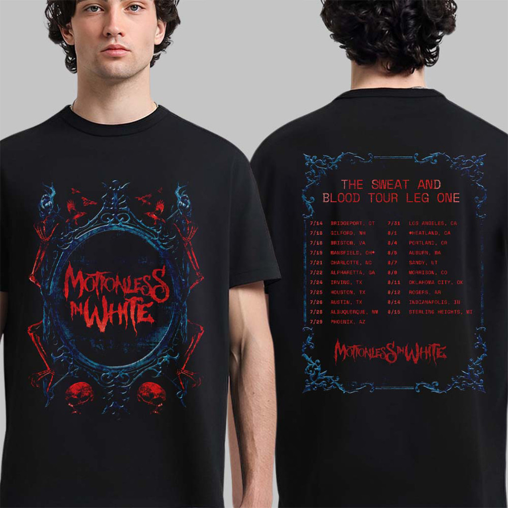 Motionless In White The Sweat And Blood Tour Leg One 2026 North America T-Shirt MIW Merch