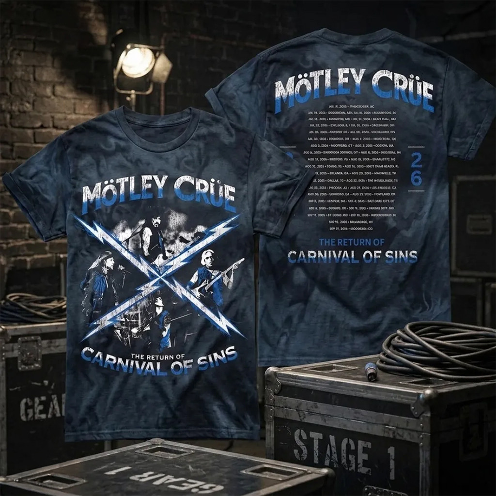 Motley Crue 2026 The Return Of Carnival Of Sins Shirt Motley Crue Merch Gift For Fans