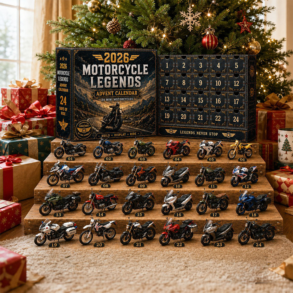 Motorcycle Legend Advent Calendar 2026 Christmas Countdown Box Holiday Gift For Husband