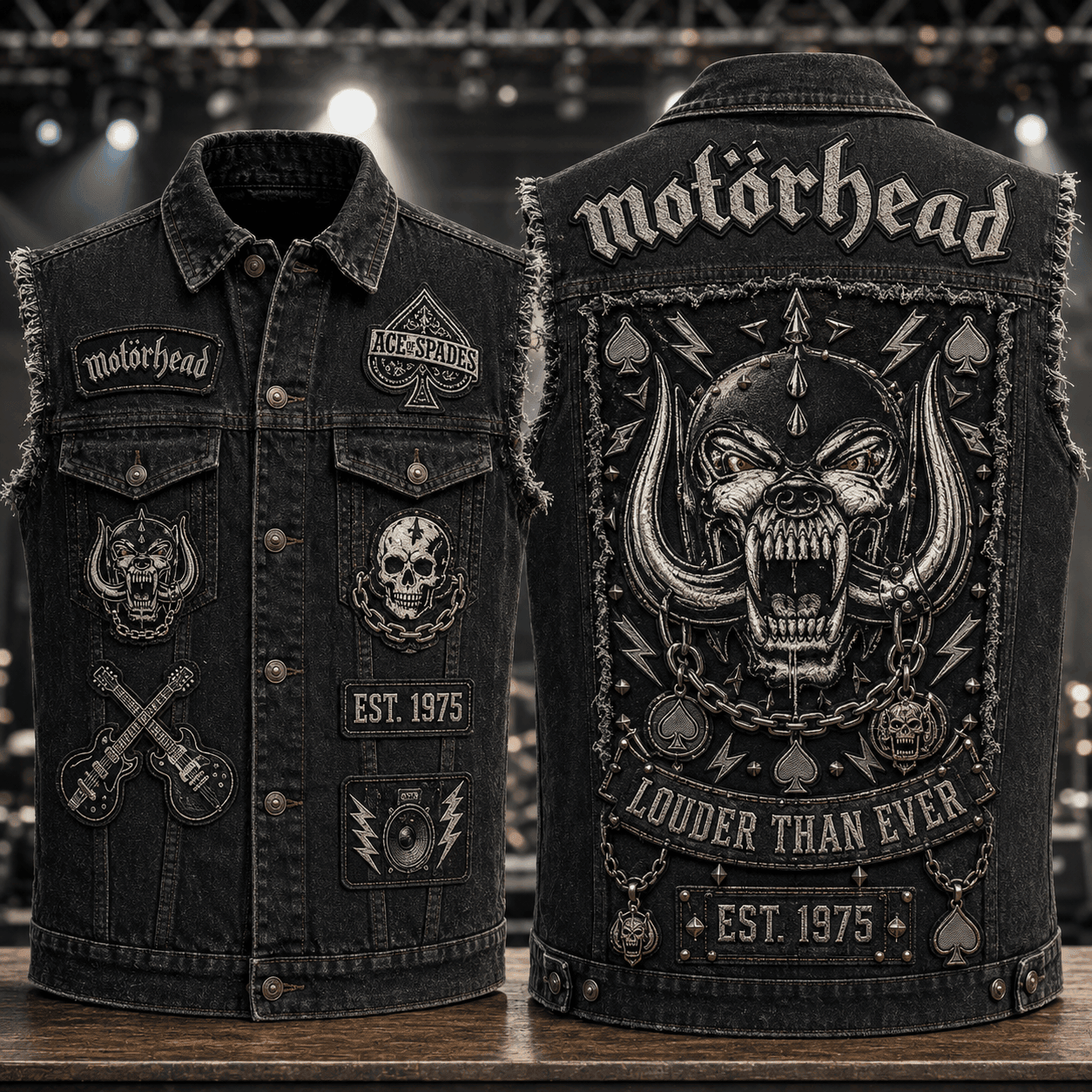 Motorhead Louder Than Ever Est 1975 Denim Vest Motorhead Merch Cool Gift For Band Fans