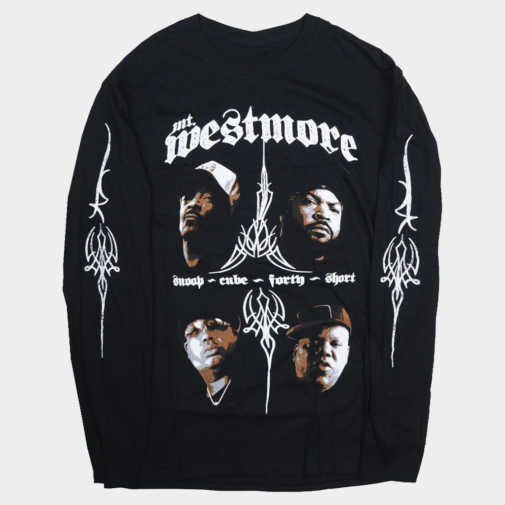 Mount Westmore Merch 2026 Mount Westmore Black Long Sleeve Shirt West Coast Rap Supergroup Gear