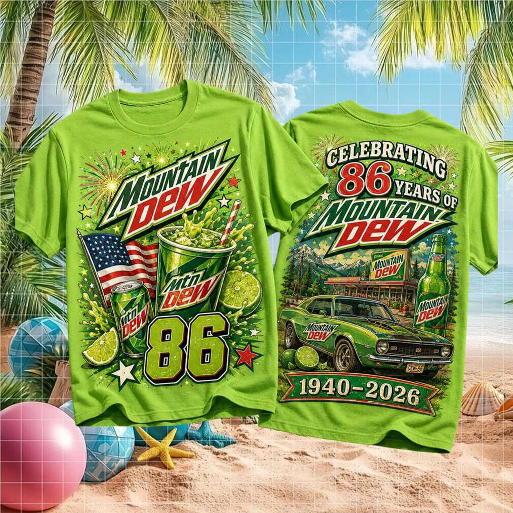 Mountain Dew 86 Years Anniversary Vintage T-Shirt Retro Soda Brand Shirt Gifts For Friends
