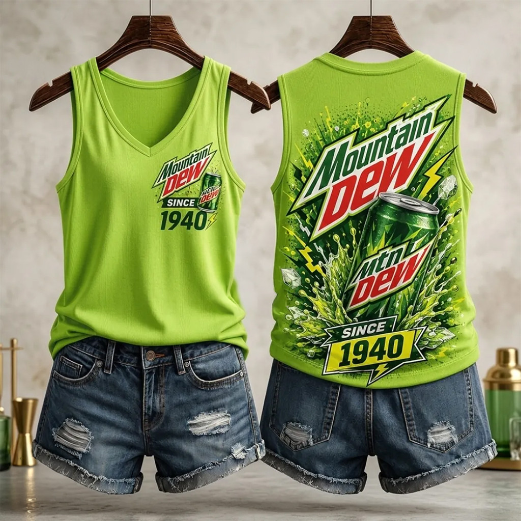 Mountain Dew Neon Tank Top Mountain Dew Merch Unique Gifts For Summer