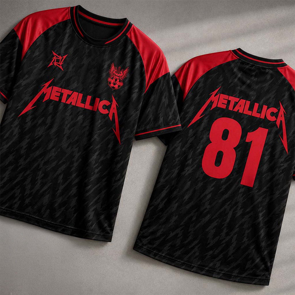MTLC 81 Black And Red Football Jersey M72 World Tour 2026 Europe And UK Merch Gift For Fans