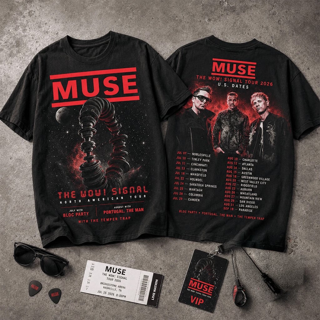 Muse The Wow Signal Tour 2026 T-Shirt Muse Band Merch Gift For Rock Music Lovers