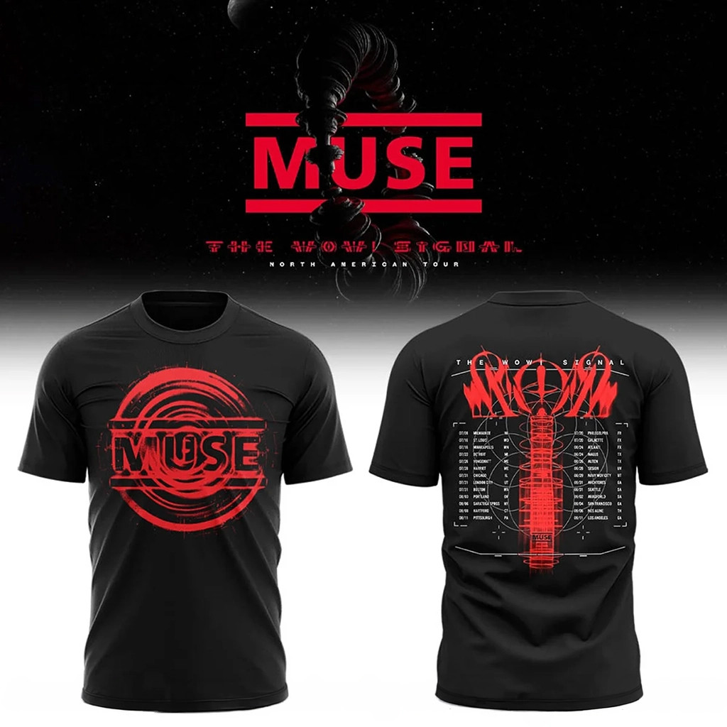 Muse Wow Signal North American Tour 2026 Shirt Muse Tour Merch Best Gift For Rock Lovers