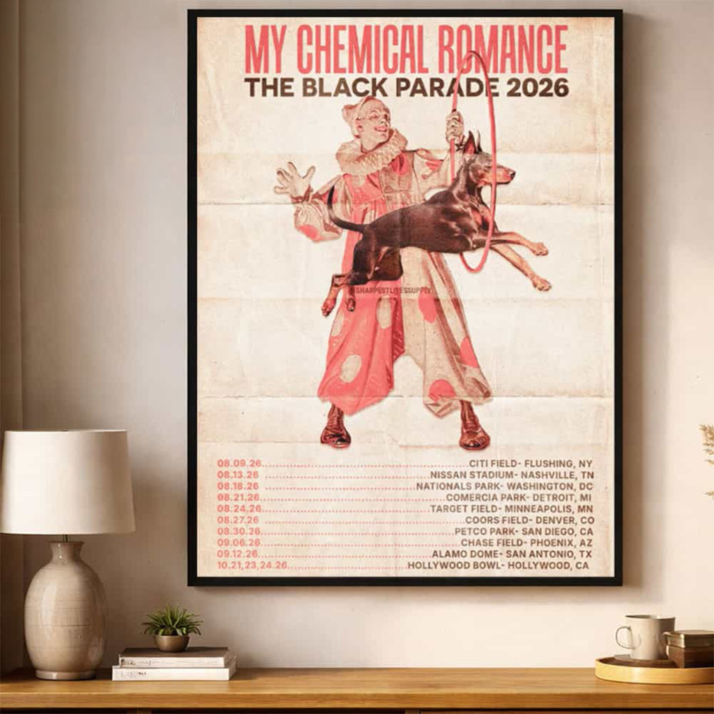 My Chemical Romance Merch The Black Parade 2026 Schedule Tour Poster Decor Gift